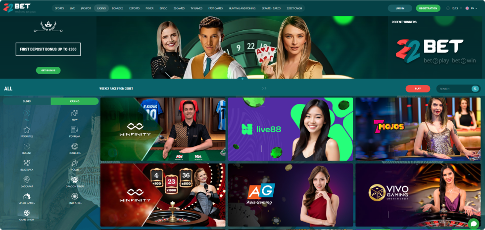 22Bet Casino Live Dealers